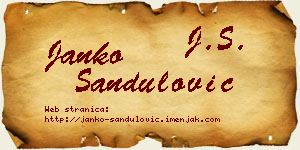 Janko Sandulović vizit kartica